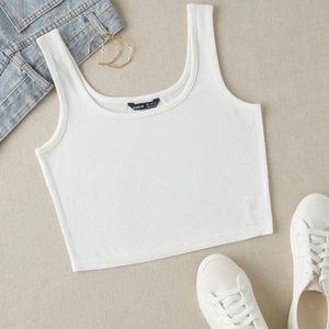 White cropped tank